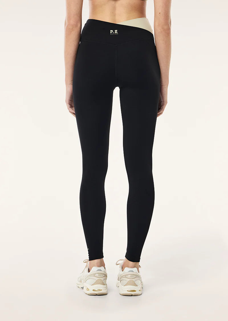 Wander Full Length Legging - Black/Biscuit