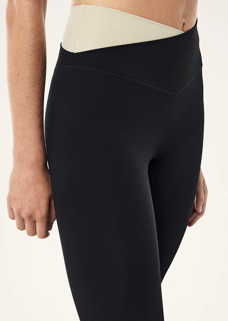 Wander Full Length Legging - Black/Biscuit