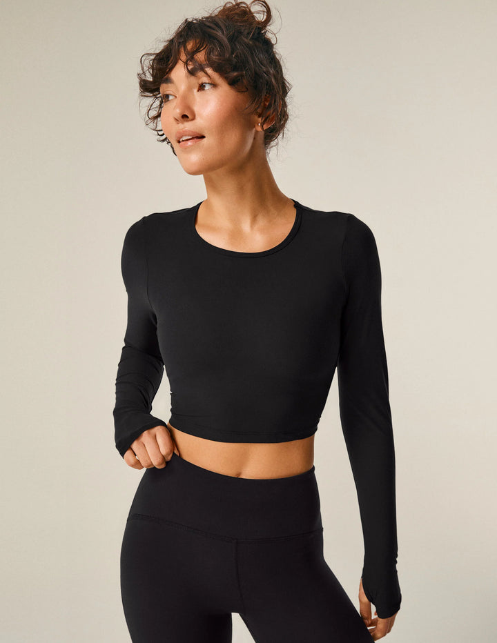 POWERBEYOND LITE CARDIO CROPPED PULLOVER - Black