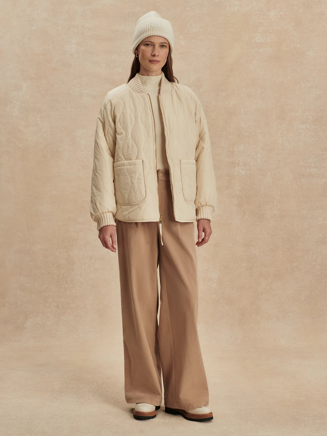 Serina Reversible Quilt Jacket - Sandshell