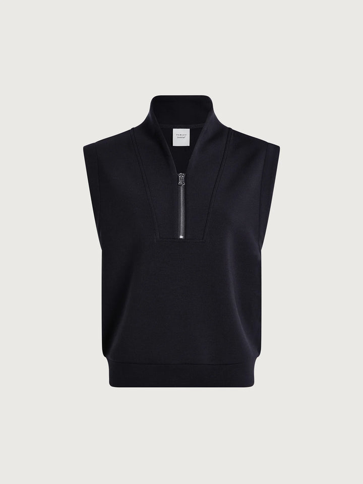 Loretta Half-Zip Sleeveless Sweat - Black