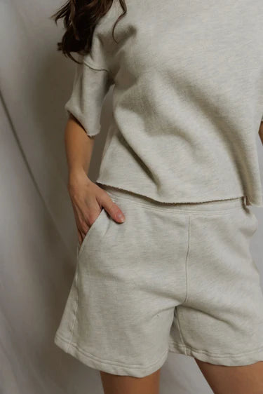 Bari French Terry Sweat Short - Oatmeal