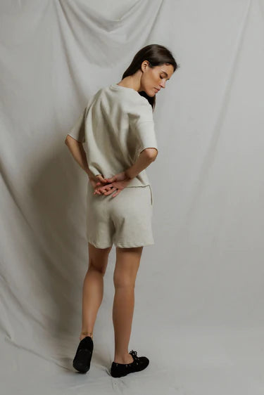 Bari French Terry Sweat Short - Oatmeal