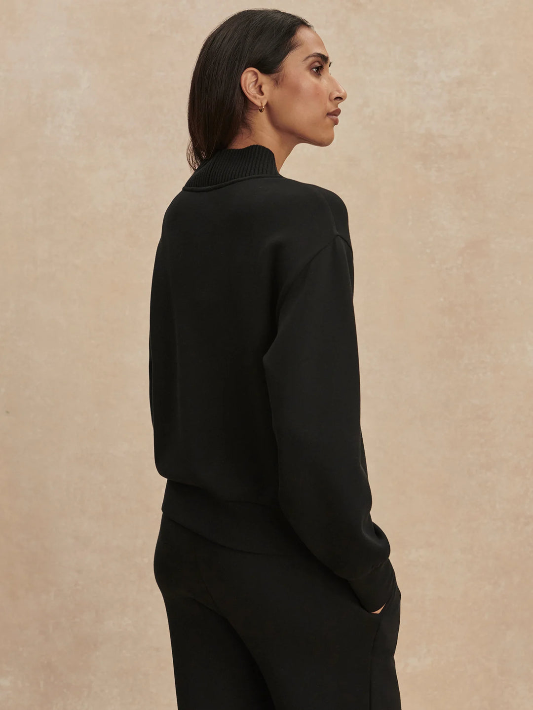 Lucine Button Front Sweat - Black