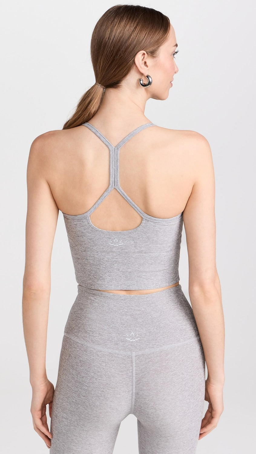 Spacedye Slim Racerback Cropped Tank - Silver Mist