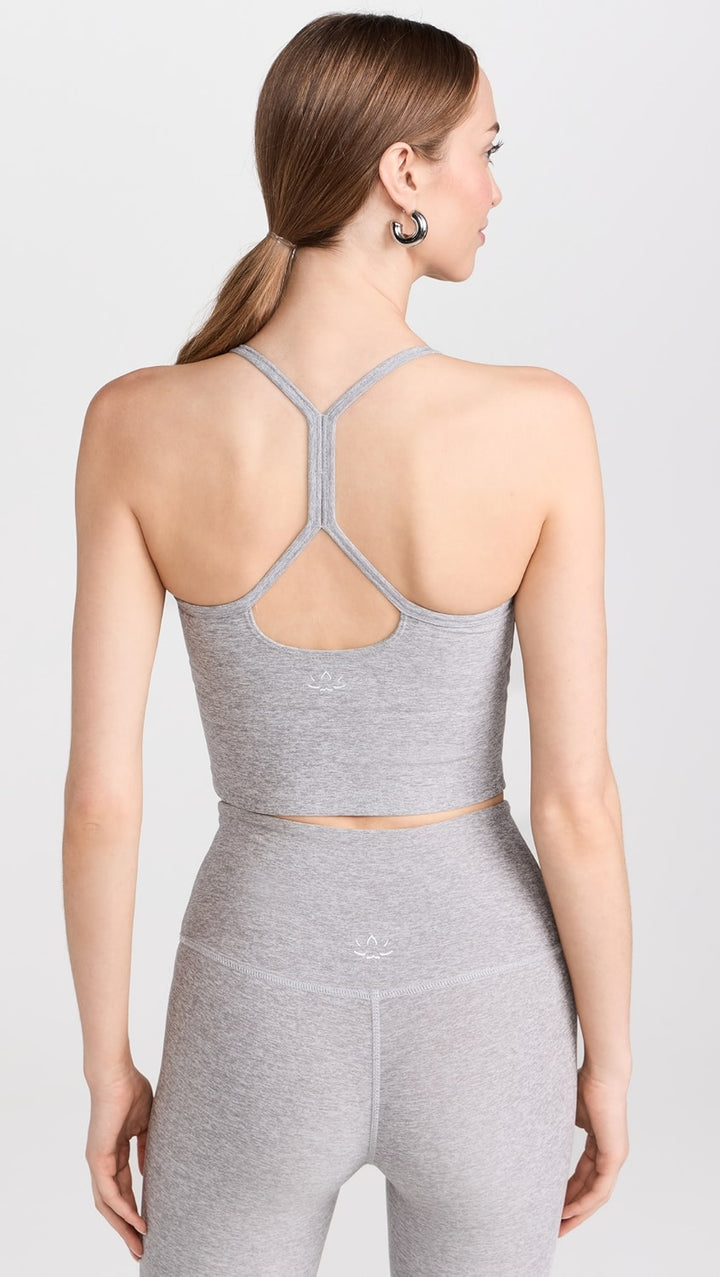 Spacedye Slim Racerback Cropped Tank - Silver Mist