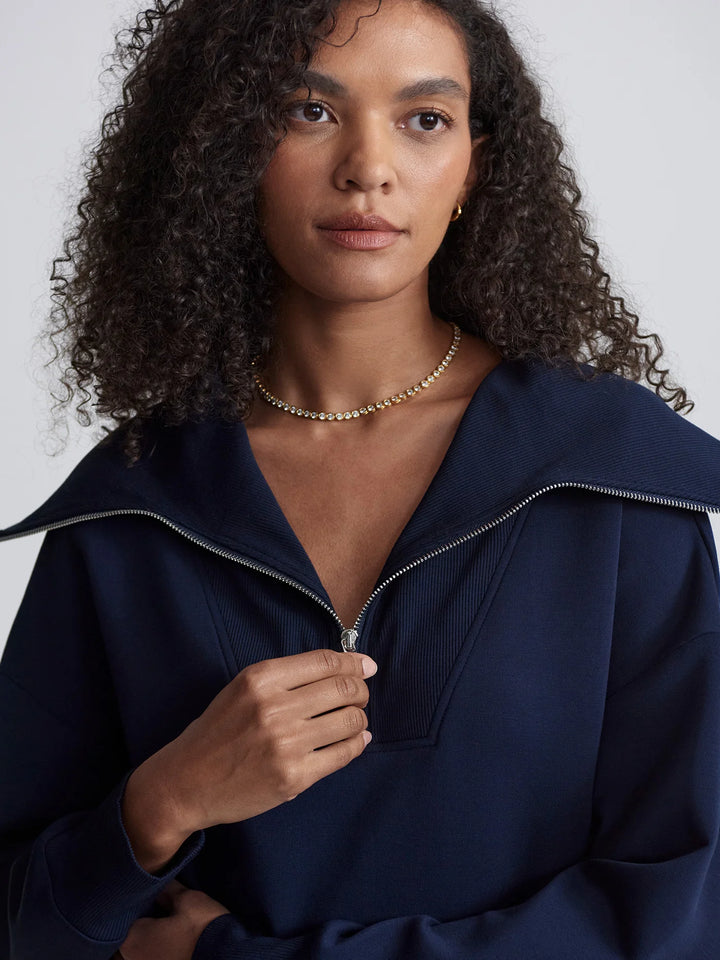 Catherine Half Zip Sweat - Navy