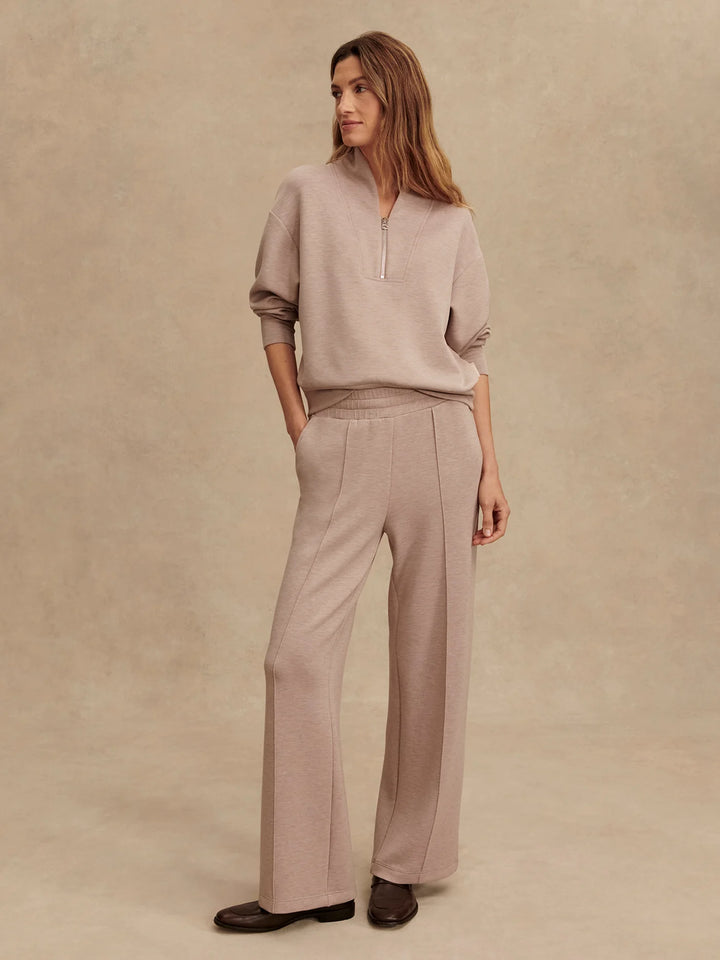 The Wide Leg Pant 28" - Taupe Marl