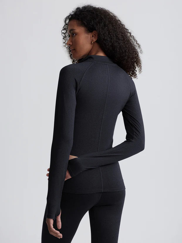 Always Warm Half-Zip Base Layer Top - Black Marl