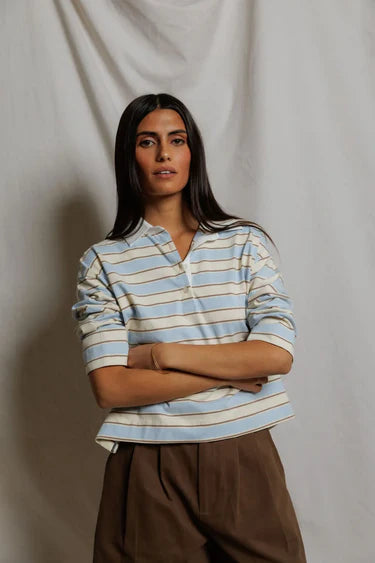 Daria Top - Powder Blue Stripe