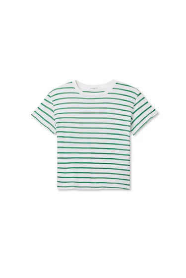 Everett Stripe Tee - Grass Green Stripe