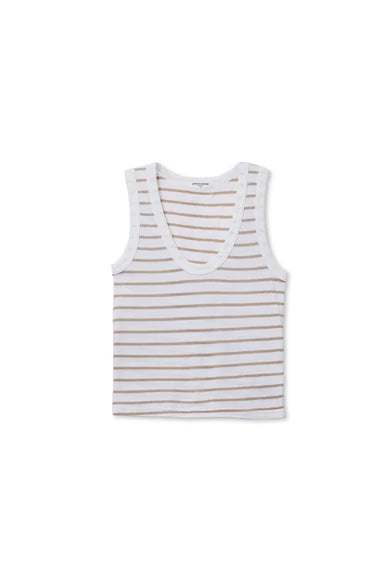 Khara Stripe Tank - Driftwood/White Stripe