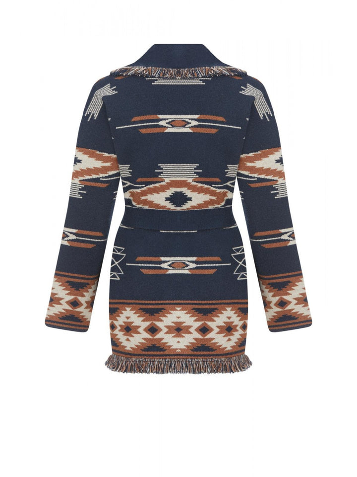 Peace Cardigan - Navy Jacquard