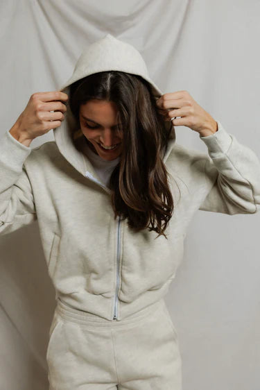 Sean French Terry Zip-Up Hoodie - Oatmeal