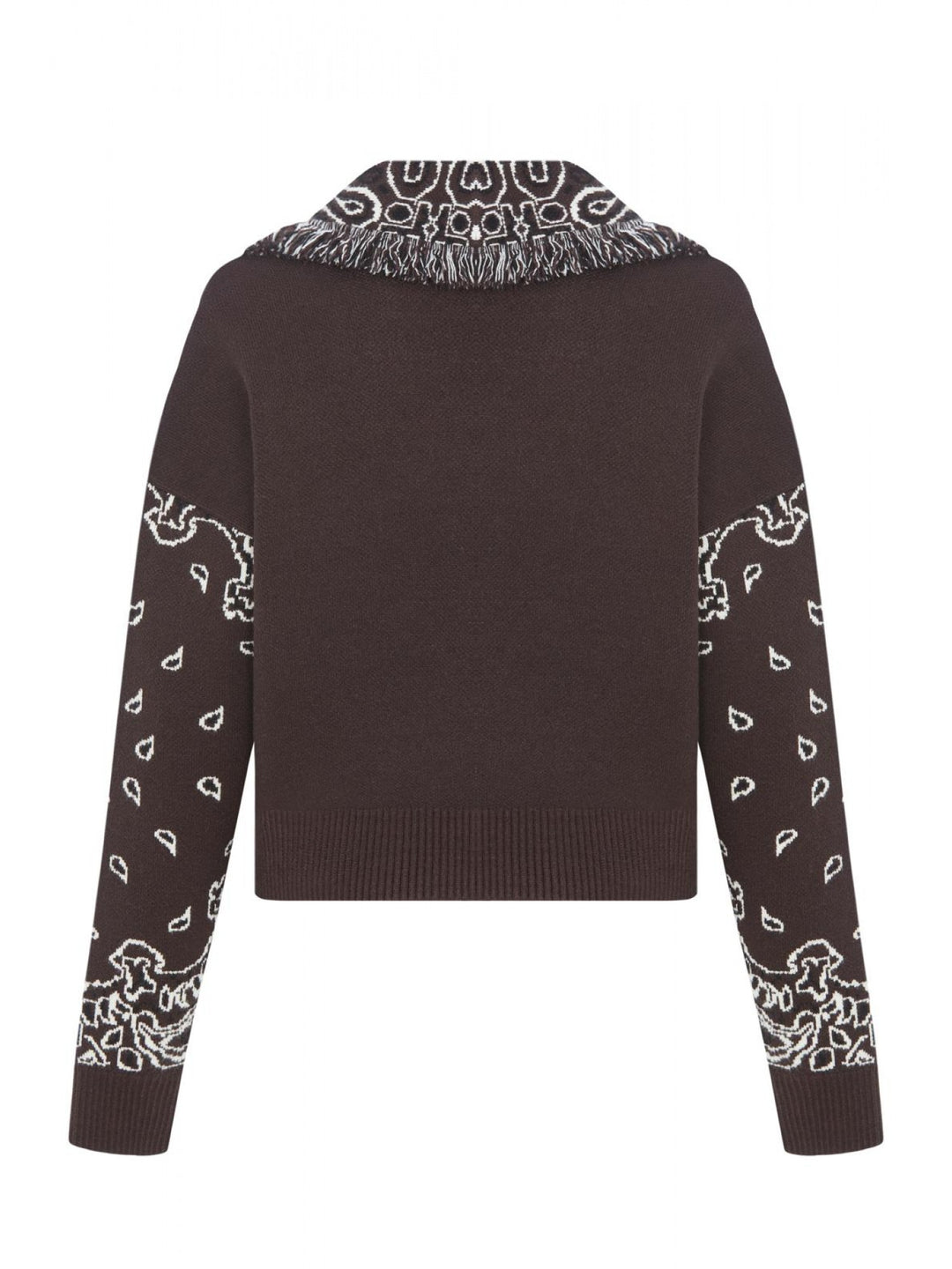 Seven Short Cardigan - Brown Jacquard